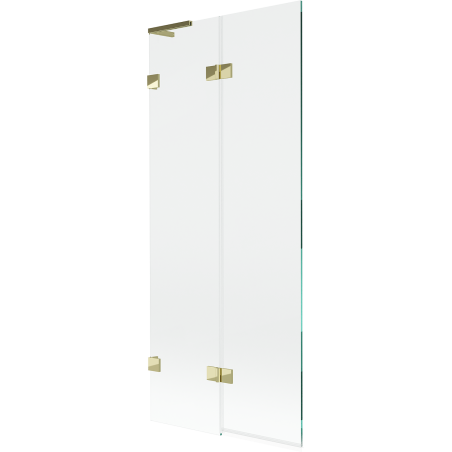 Mexen Lunar L параван за вана, 2-крилен ляв, 80 x 150 cm, прозрачен, златист - 897L-080-100-50-00-L