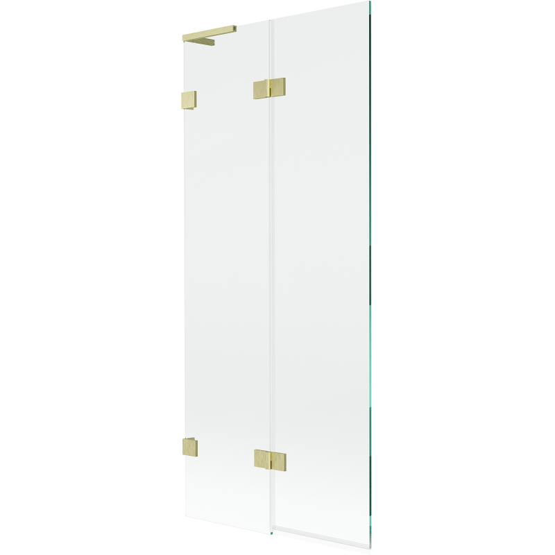 Mexen Lunar L параван за баня 2-крилен ляв 80 x 150 см, прозрачен, златист матов - 897L-080-100-55-00-L