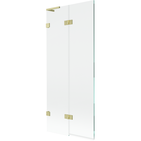 Mexen Lunar L параван за вана 2-крилен ляв 80 x 150 cm, прозрачен, златист матов - 897L-080-100-55-00-L