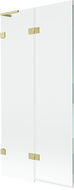 Mexen Lunar L стъклена преграда за вана с 2 крила, лява, 90 x 150 см, прозрачна, златно матирана - 897L-090-100-55-00-L