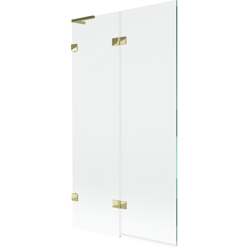Mexen Lunar L вана параван 2-крилен ляв 100 x 150 см, прозрачен, златен - 897L-100-100-50-00-L