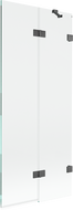 Mexen Lunar параван за баня, двукрилен, десен, 80 x 150 см, прозрачен, четкана пистолетна сива - 897-080-100-66-00-P