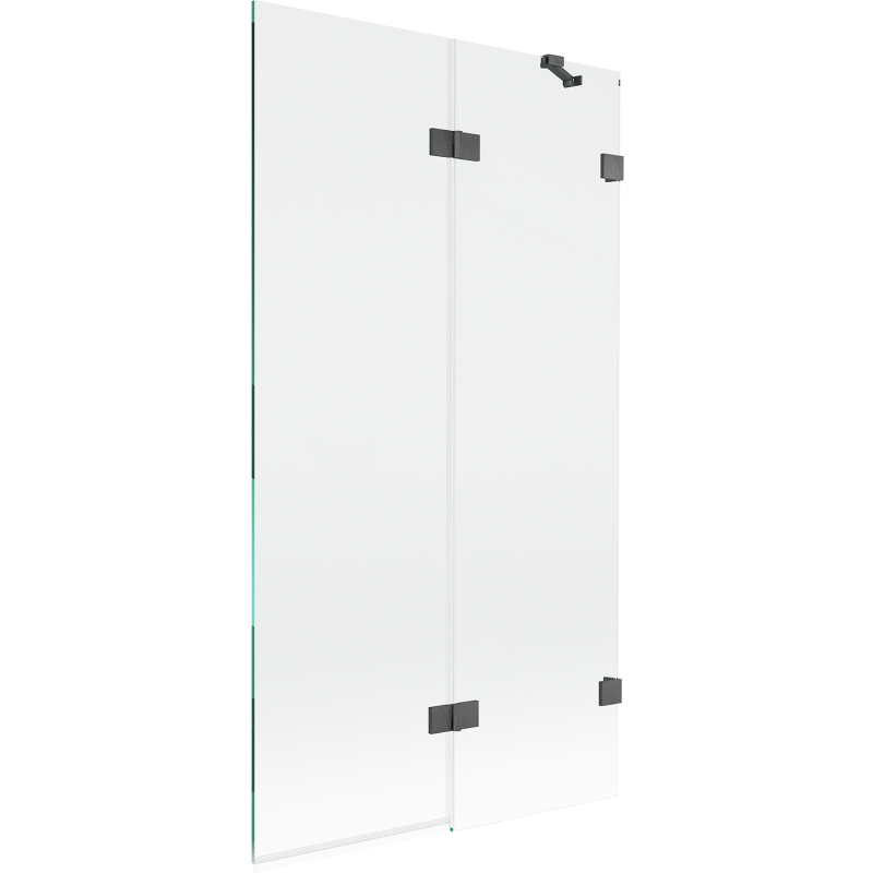 Mexen Lunar двукрилен параван за вана, десен 100 x 150 см, прозрачен, матиран gun-gray - 897-100-100-66-00-P