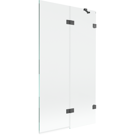 Mexen Lunar двукрилен параван за вана, десен 100 x 150 см, прозрачен, матиран gun-gray - 897-100-100-66-00-P