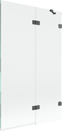 Mexen Lunar параван за вана 2-крилен десен 110 x 150 см, прозрачен, четка пистолет сив - 897-110-100-66-00-P