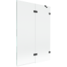 Mexen Lunar параван за баня, 2-крилен, десен, 120 x 150 см, прозрачен, четка Гън Грей - 897-120-100-66-00-P