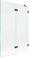 Mexen Lunar параван за баня, 2-крилен, десен, 120 x 150 см, прозрачен, четка Гън Грей - 897-120-100-66-00-P