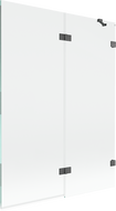 Mexen Lunar параван за вана двукрилен десен 130 x 150 cm, прозрачен, матов пистолетно сив - 897-130-100-66-00-P