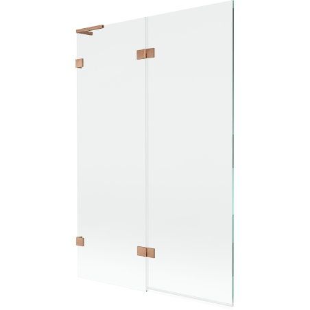 Mexen Lunar L параван за вана, 2-крилен, ляв, 120 x 150 см, прозрачен, матирана мед - 897L-120-100-65-00-L