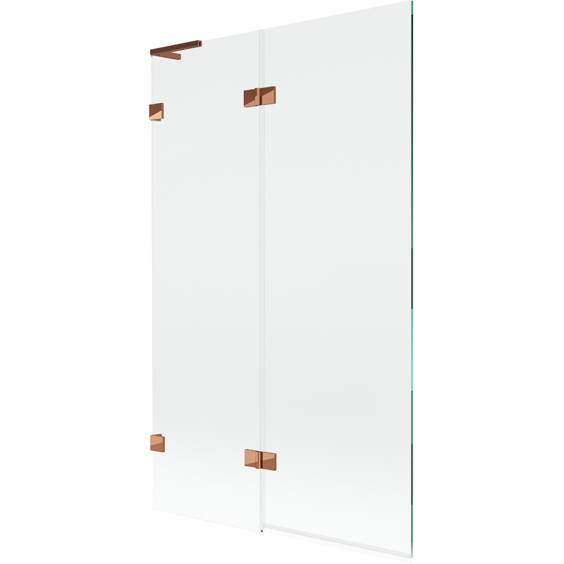 Mexen Lunar L параван за вана 2-крилен ляв 110 x 150 cm, прозрачен, розово злато - 897L-110-100-60-00-L