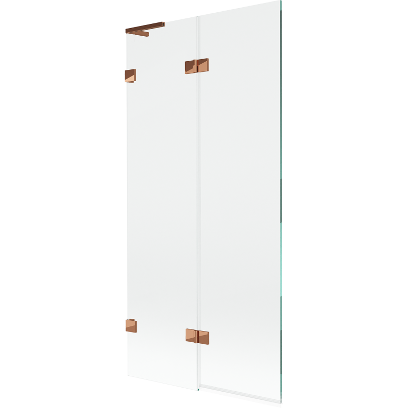 Mexen Lunar L плъзгащ се екран за вана 2-крила ляв 90 x 150 см, прозрачен, розово злато - 897L-090-100-60-00-L