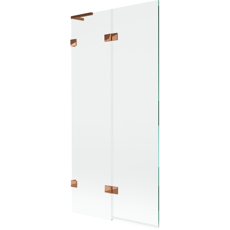 Mexen Lunar L плъзгащ се екран за вана 2-крила ляв 90 x 150 см, прозрачен, розово злато - 897L-090-100-60-00-L