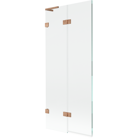 Mexen Lunar L параван за вана с 2 крила, ляв, 80 x 150 см, прозрачен, полирана мед - 897L-080-100-65-00-L