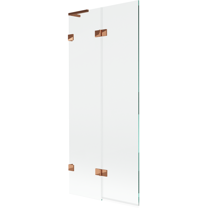 Mexen Lunar L вана параван с 2 крила, ляв 80 x 150 cm, прозрачен, розово злато - 897L-080-100-60-00-L