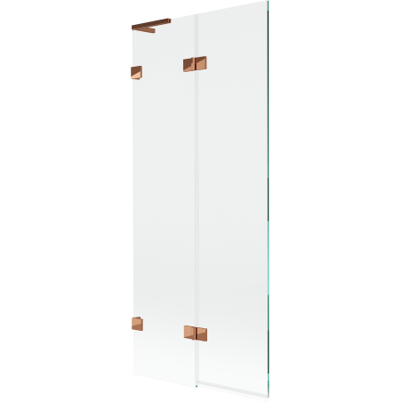 Mexen Lunar L вана параван с 2 крила, ляв 80 x 150 cm, прозрачен, розово злато - 897L-080-100-60-00-L