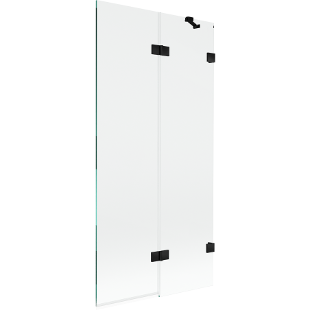 Mexen Lunar двоен сгъваем параван за баня 90 x 150 см, прозрачен, черен