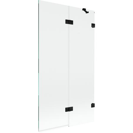 Mexen Lunar параван за вана с 2 крила, десен 100 x 150 см, прозрачeн, черен - 897-100-100-70-00-P