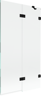 Mexen Lunar параван за вана с 2 крила, десен 100 x 150 см, прозрачeн, черен - 897-100-100-70-00-P