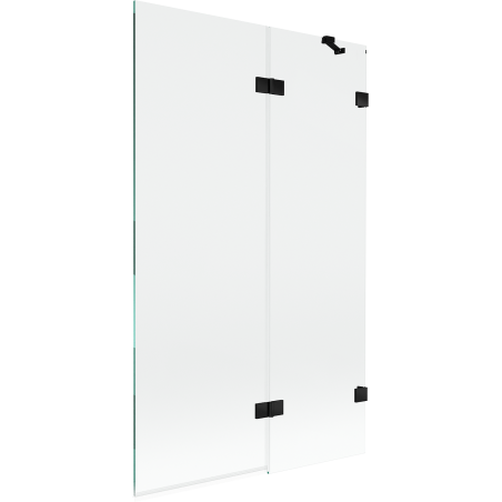 Mexen Lunar параван за баня, двукрилен десен 110 x 150 см, прозрачен, черен - 897-110-100-70-00-P