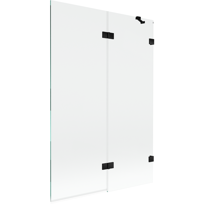 Mexen Lunar параван за баня 2-крилен десен 120 x 150 см, прозрачeн, черeн - 897-120-100-70-00-P