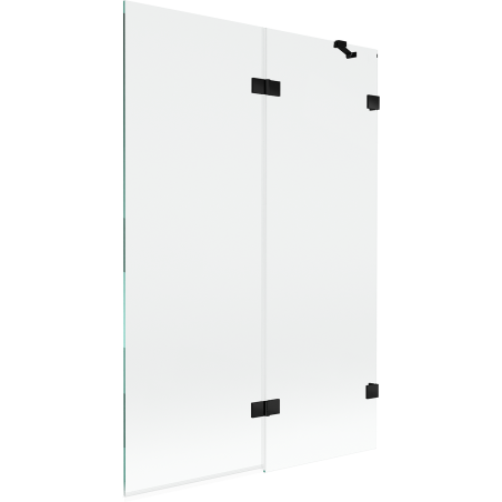Mexen Lunar параван за баня 2-крилен десен 120 x 150 см, прозрачeн, черeн - 897-120-100-70-00-P