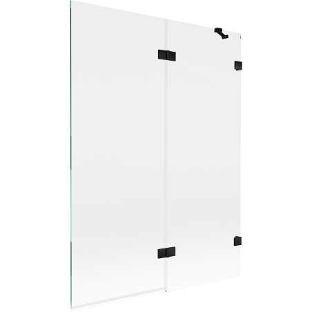 Mexen Lunar двукрилен параван за вана десен 130 x 150 см, прозрачен, черен - 897-130-100-70-00-P