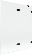 Mexen Lunar параван за вана 2-крила десен 140 x 150 см, прозрачен, черен - 897-140-100-70-00-P