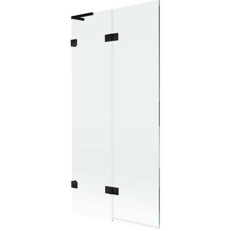 Mexen Lunar L 2-крилен, ляв параван за вана 90 x 150 см, прозрачен, черен - 897L-090-100-70-00-L