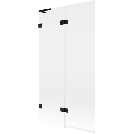 Mexen Lunar L параван за вана двукрилен ляв 100 x 150 см, прозрачен, черен - 897L-100-100-70-00-L