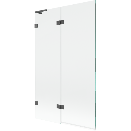 Mexen Lunar L вана параван с две крила ляв 110 x 150 см, прозрачен, четка пистолетно сиво - 897L-110-100-66-00-L