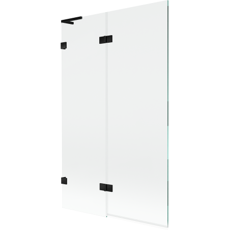 Mexen Lunar L параван за вана двукрилен ляв 110 x 150 см, прозрачен, черен - 897L-110-100-70-00-L