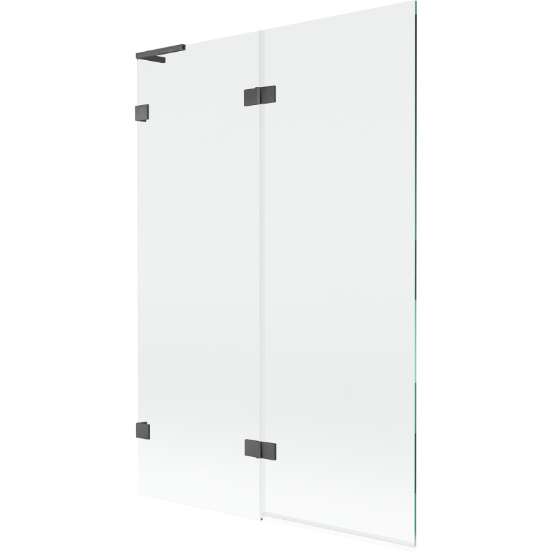 Mexen Lunar L параван за вана 2-крил ляв 120 x 150 cm, прозрачен, четка сива - 897L-120-100-66-00-L