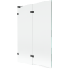 Mexen Lunar L параван за вана 2-крил ляв 120 x 150 cm, прозрачен, четка сива - 897L-120-100-66-00-L