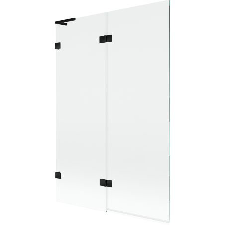 Mexen Lunar L параван за вана, 2-крила ляв, 120 x 150 см, прозрачен, черен - 897L-120-100-70-00-L