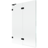 Mexen Lunar L параван за вана, 2-крила ляв, 120 x 150 см, прозрачен, черен - 897L-120-100-70-00-L