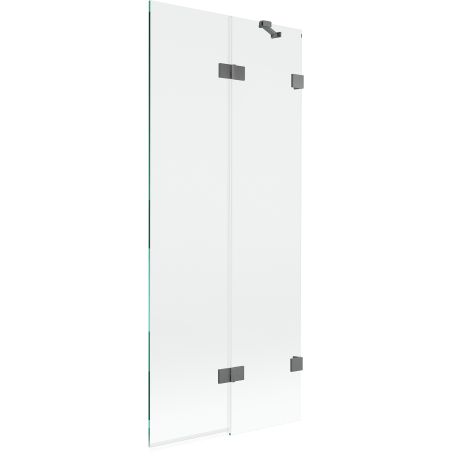 Mexen Lunar преграда за вана 2-крилен десен 80 x 150 cm, прозрачен, gun metal - 897-080-100-95-00-P