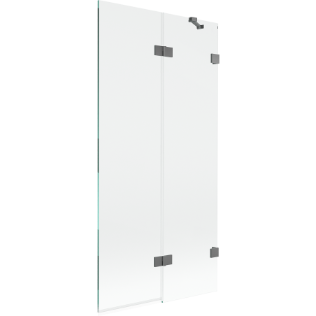 Mexen Lunar сгъваем параван за вана 2-крилен десен 90 x 150 см, прозрачен, gun metal - 897-090-100-95-00-P