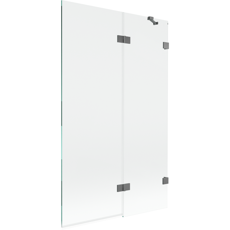 Mexen Lunar двукрила дясна вана 110 x 150 cm, прозрачен, gun metal - 897-110-100-95-00-P