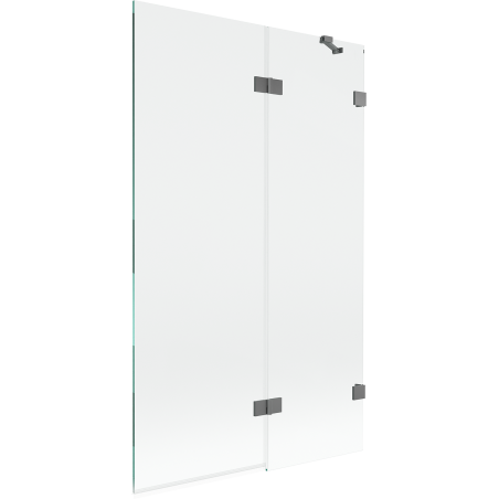 Mexen Lunar двукрила дясна вана 110 x 150 cm, прозрачен, gun metal - 897-110-100-95-00-P