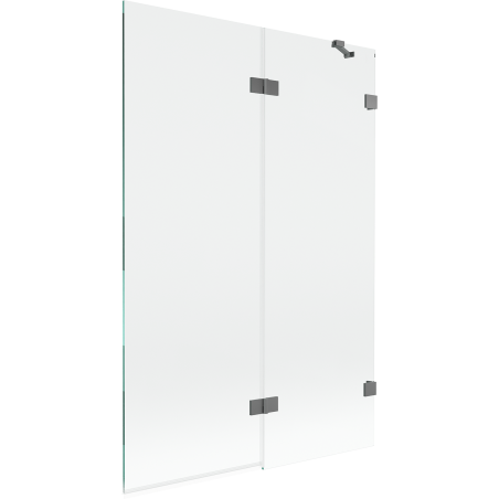 Mexen Lunar параван за вана 2-крилен десен 120 x 150 см, прозрачен, метална стомана - 897-120-100-95-00-P