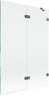 Mexen Lunar параван за вана 2-крилен десен 120 x 150 см, прозрачен, метална стомана - 897-120-100-95-00-P