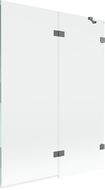 Mexen Lunar двукрилен параван за вана десен, 130 x 150 cm, прозрачен, gun metal - 897-130-100-95-00-P