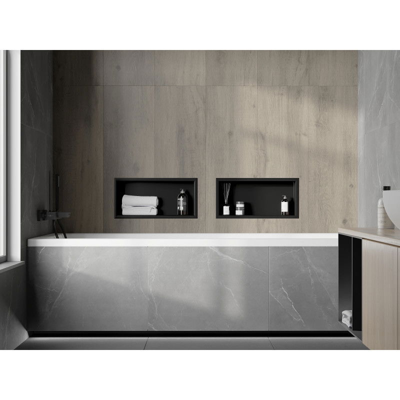 Mexen X-Wall-R нишова полица с ръб 45 x 20 см, черна - 1970452010