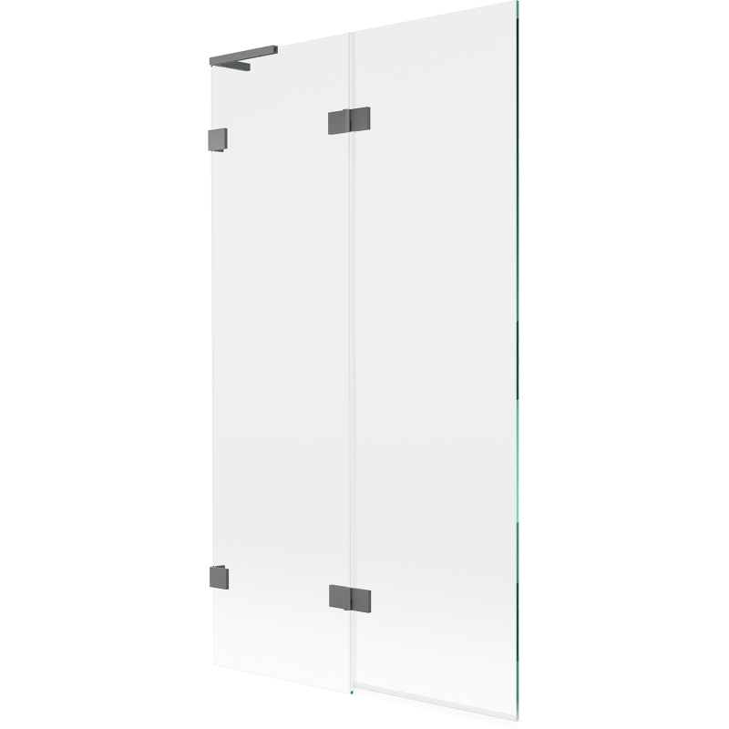 Mexen Lunar L параван за вана 2-крило ляв 100 x 150 см, прозрачен, сив металик - 897L-100-100-95-00-L