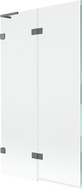 Mexen Lunar L параван за вана 2-крило ляв 100 x 150 см, прозрачен, сив металик - 897L-100-100-95-00-L