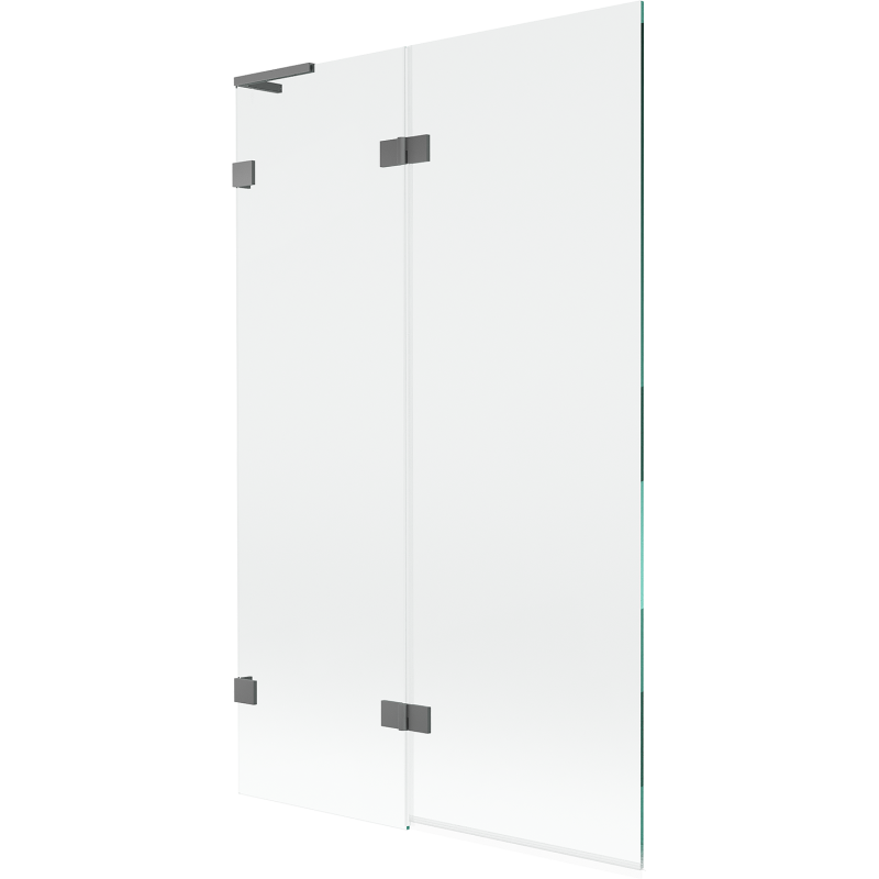 Mexen Lunar L преграда за вана с две крила лява 110 x 150 см, прозрачна, gun metal - 897L-110-100-95-00-L