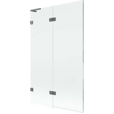 Mexen Lunar L преграда за вана с две крила лява 110 x 150 см, прозрачна, gun metal - 897L-110-100-95-00-L