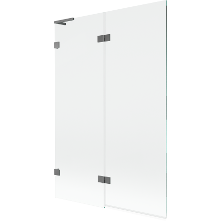 Mexen Lunar L вана екран 2-крилен ляв 120 x 150 см, прозрачен, тъмен метал - 897L-120-100-95-00-L
