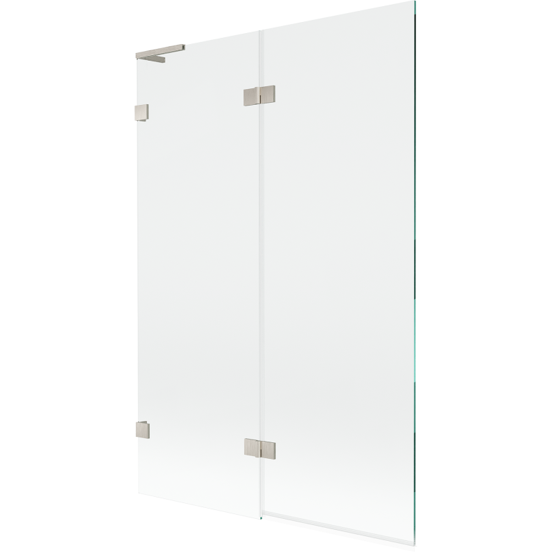 Mexen Lunar L преграда за вана с 2 крила, лява 120 x 150 см, прозрачен, четкан никел - 897L-120-100-97-00-L