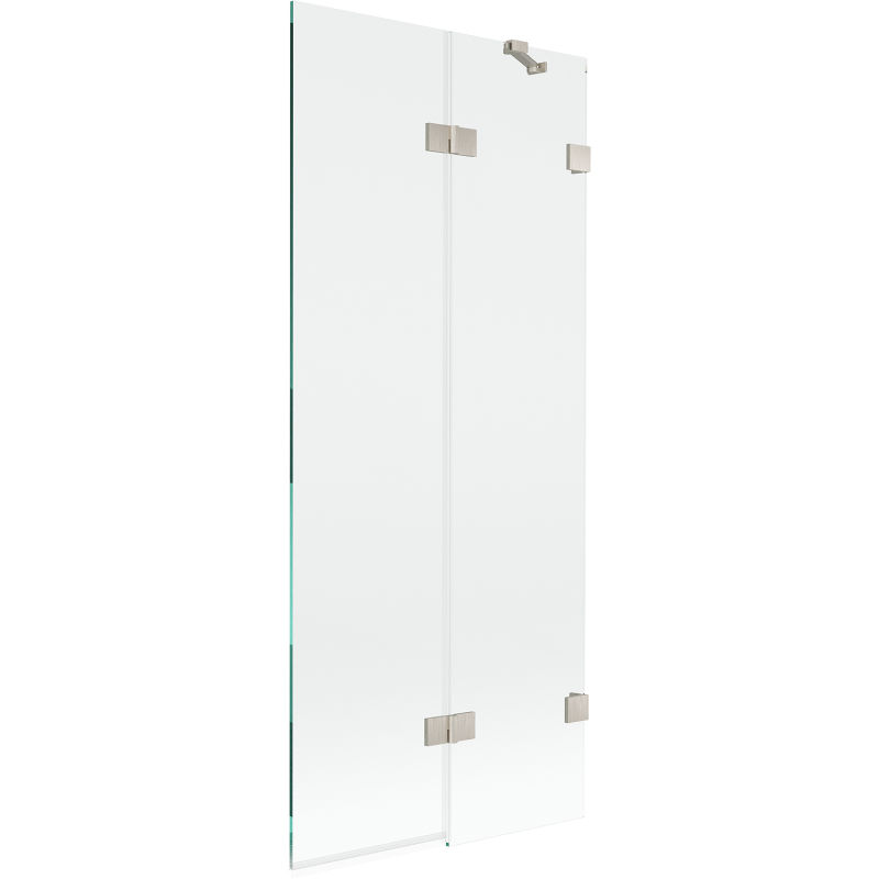 Mexen Lunar 2-крилен параван за баня, десен 80 x 150 см, прозрачен, четкан никел